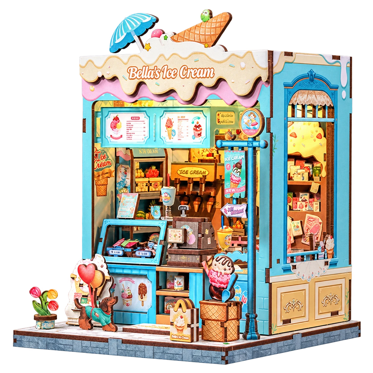 Cutebee Bella’s Ice Cream CWGC212 miniatuurijssalon met transparante achtergrond