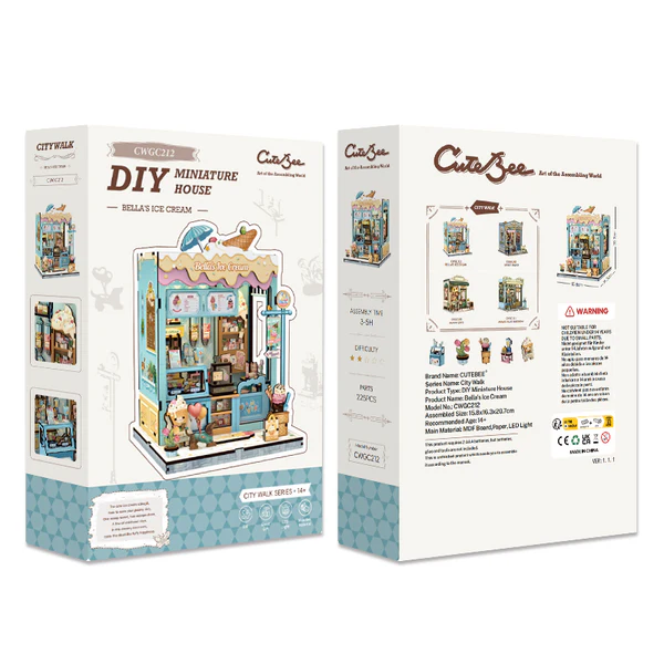 Cutebee 3D DIY Huisje Bella’s Ice Cream – CWGC212 - Afbeelding 8