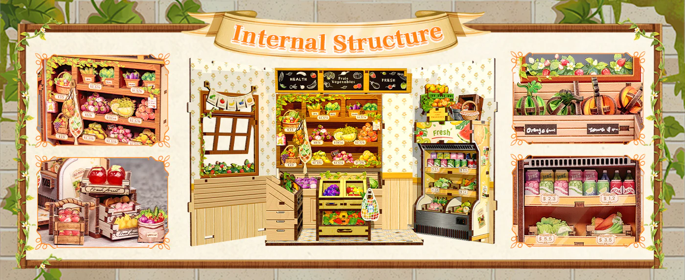 Cutebee 3D DIY Huisje The Green Grocery – CWGC213 - Afbeelding 7