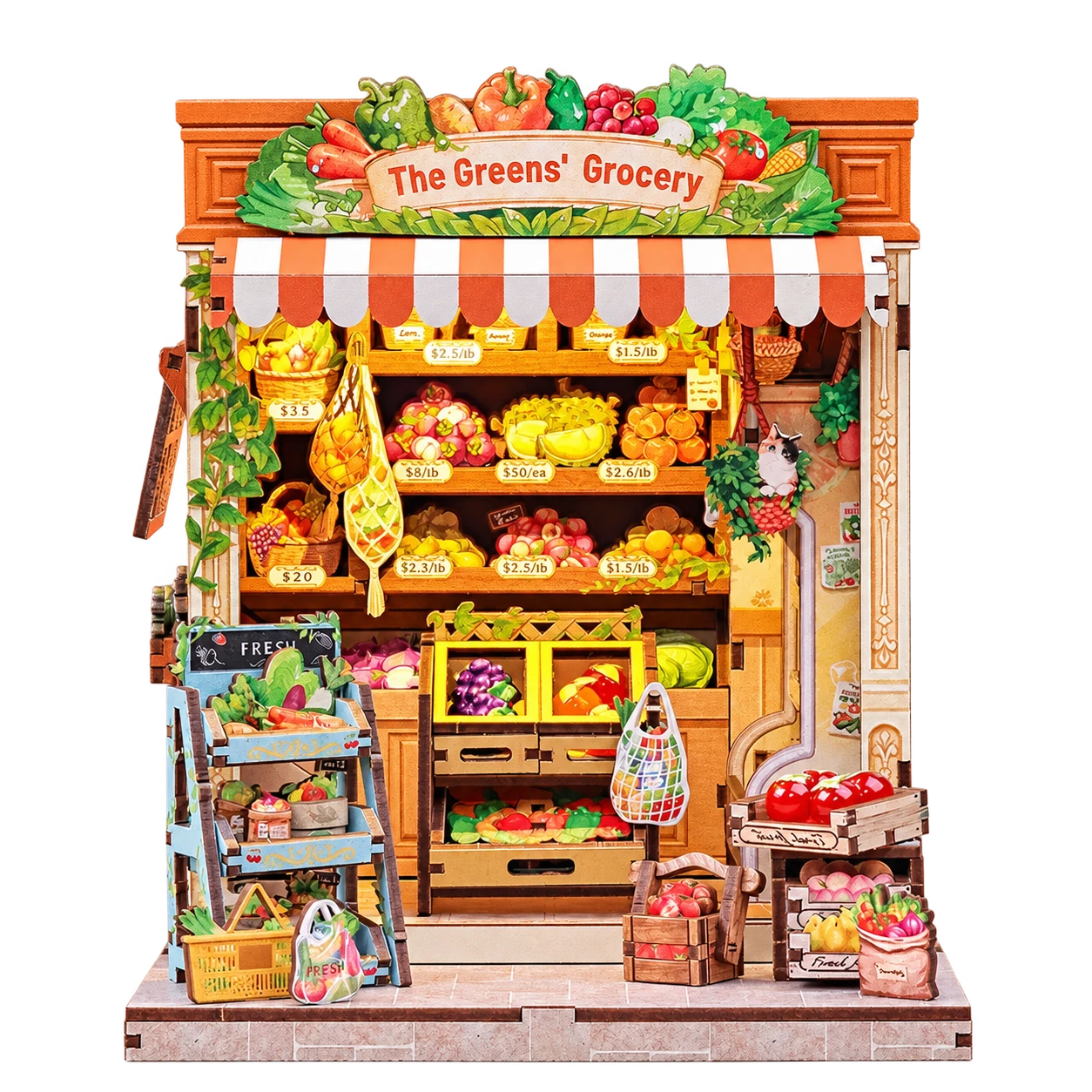 Cutebee The Green Grocery CWGC213 miniatuurwinkel met transparante achtergrond