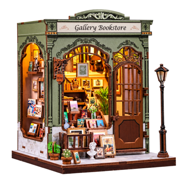 Cutebee 3D DIY Huisje Gallery Bookstore – CWGC214 – transparante productfoto