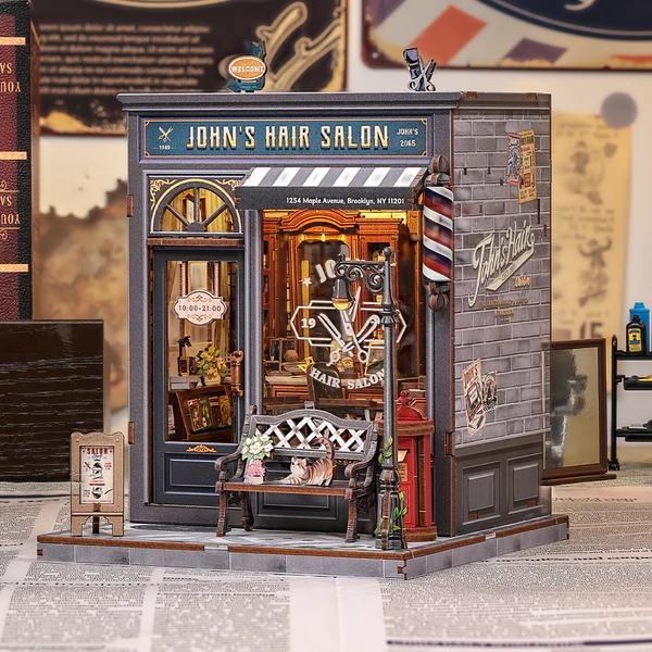 Cutebee 3D DIY Huisje John’s Hair Salon – CWGC215 - Afbeelding 4