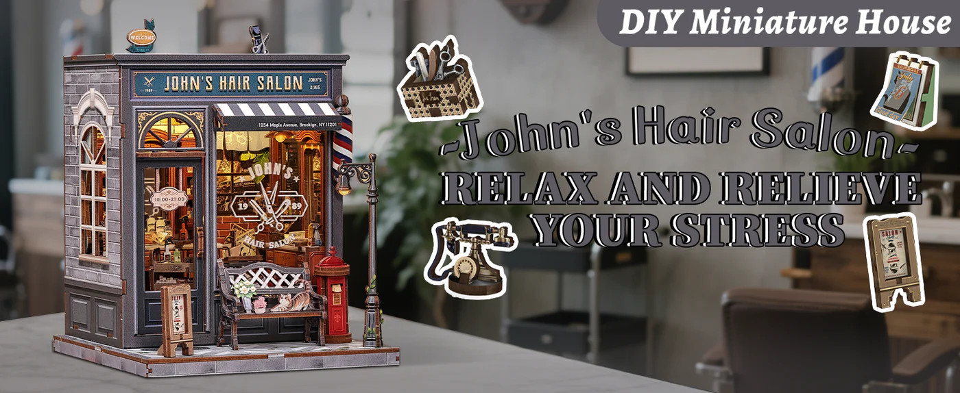 Cutebee 3D DIY Huisje John’s Hair Salon – CWGC215 - Afbeelding 8