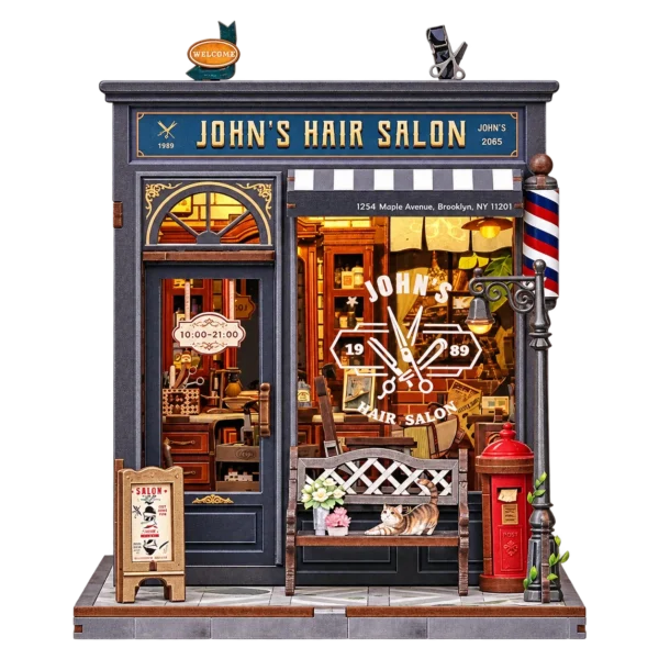 Cutebee John’s Hair Salon CWGC215 miniatuurhuisje met transparante achtergrond