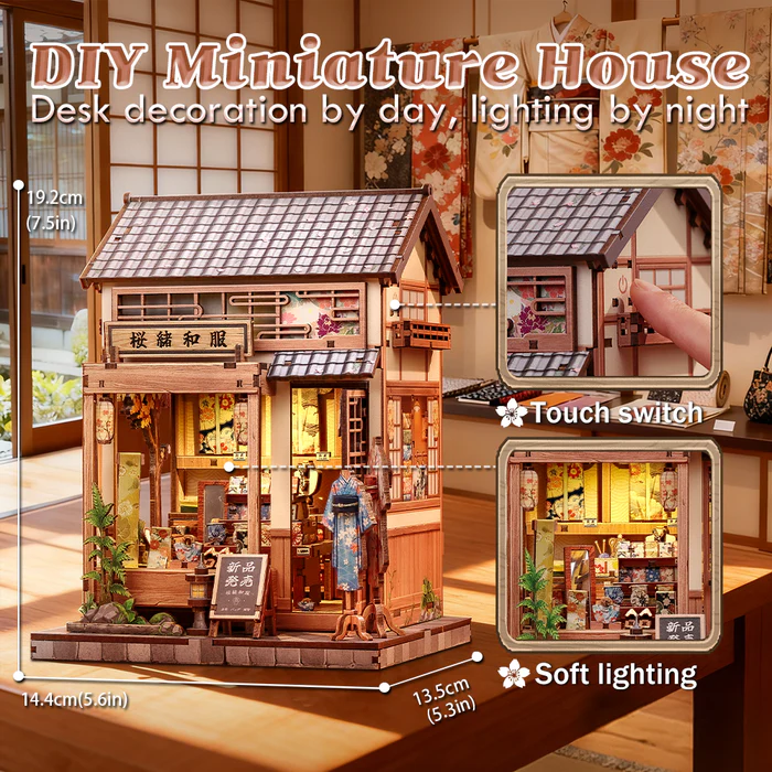 Cutebee 3D DIY Huisje Sakura O Kimono Shop – CWGC223 - Afbeelding 9