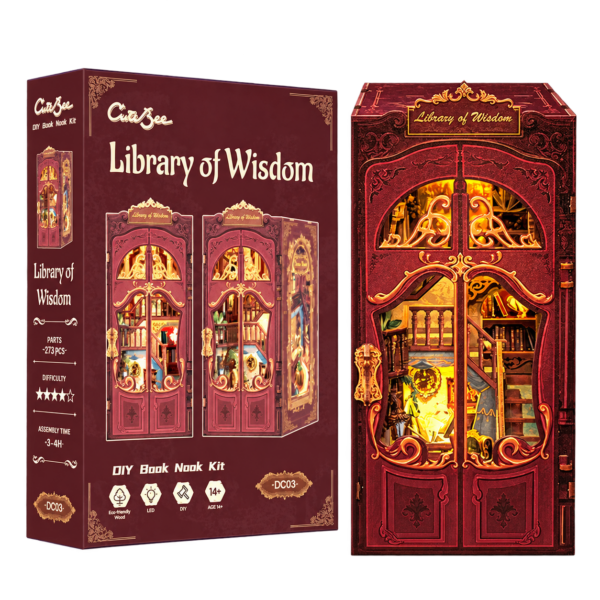Cutebee 3D Booknook Library of Wisdom – DC03B – transparante productfoto