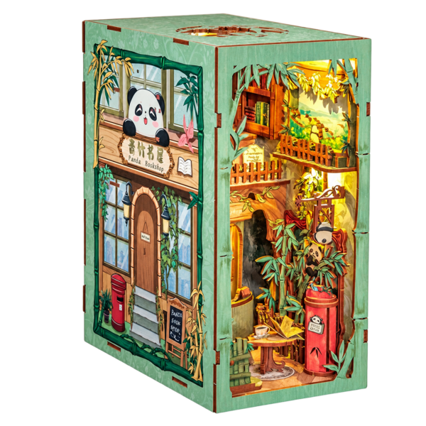 Cutebee 3D Booknook Panda Bookshop – DY02B – transparante productfoto