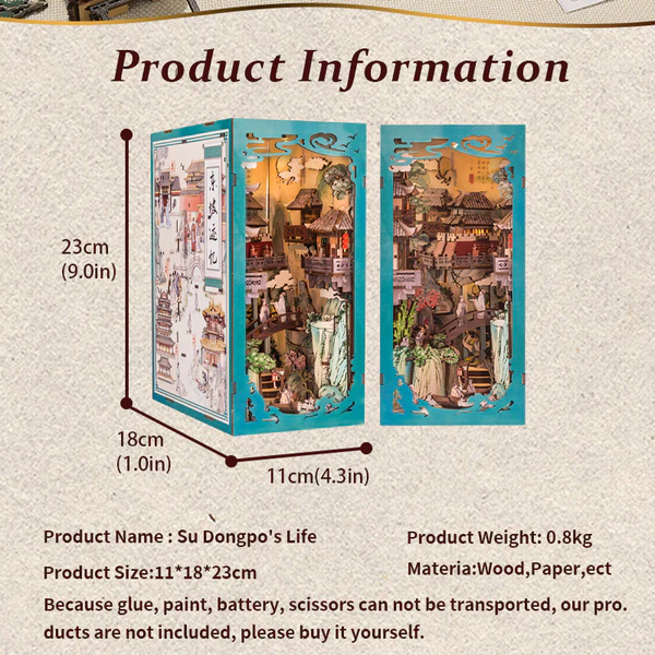 Cutebee DIY Booknook Su Dongpo’s Life – EK01B - Afbeelding 6