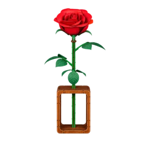 Cutebee 3D bloem rode roos FWLP101 met transparante achtergrond