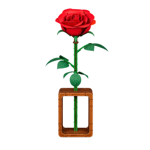Cutebee 3D bloem rode roos FWLP101 met transparante achtergrond