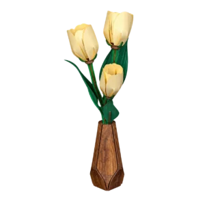 Cutebee 3D bloem witte tulp FWLP103 met transparante achtergrond