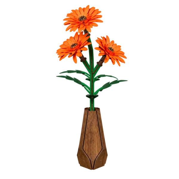 Cutebee 3D bloem oranje gerbera FWLP104 met transparante achtergrond
