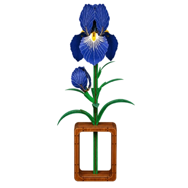 Cutebee 3D bloem blauwe iris FWLP106 met transparante achtergrond