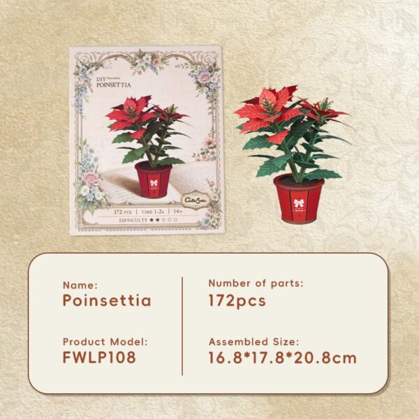 Cutebee 3D Bloem Kerstster / Poinsettia – FWLP108 - Afbeelding 2