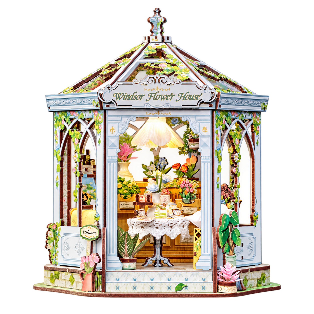 Cutebee 3D DIY Huisje Windsors Flower House – GHGC401 – transparante productfoto