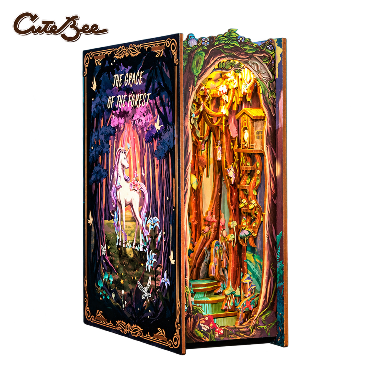 Cutebee 3D Booknook The Grace of Forest – HY01B – transparante productfoto