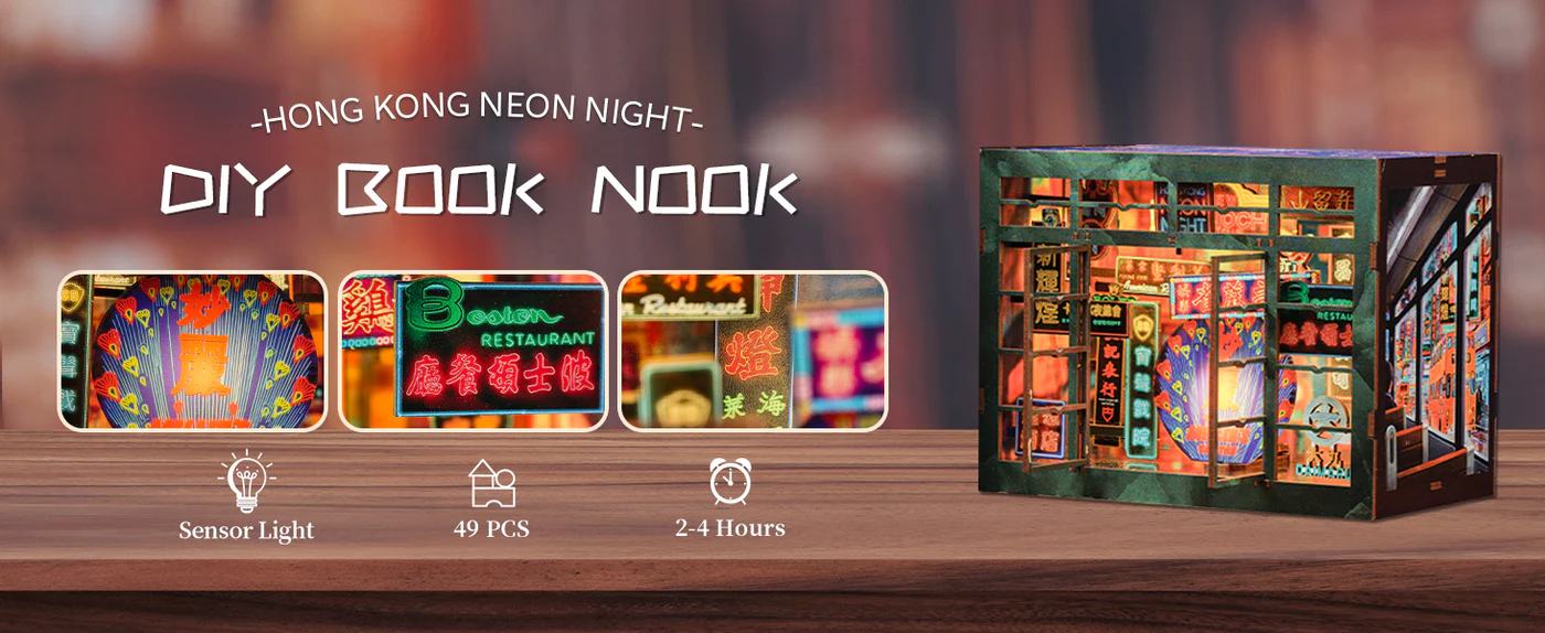 Cutebee 3D Booknook Hong Kong Neon Night – LS01B - Afbeelding 7