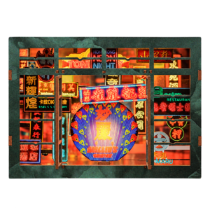 Cutebee 3D Booknook Hong Kong Neon Night – LS01B – transparante productfoto