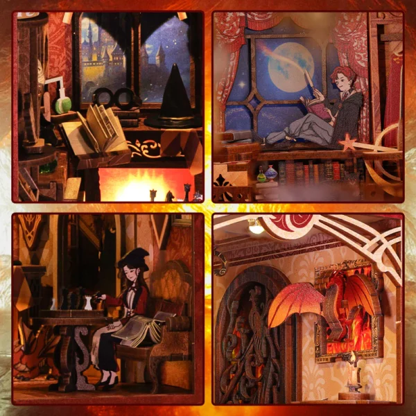 Cutebee DIY Booknook Flame Common Room – RK01 - Afbeelding 2