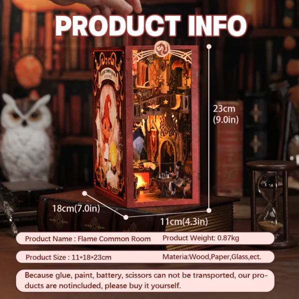 Cutebee DIY Booknook Flame Common Room – RK01 - Afbeelding 3