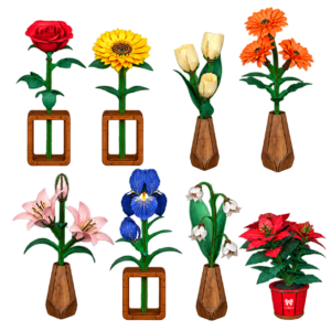 Cutebee SC0031 bloemenmix – acht houten bloemmodellen