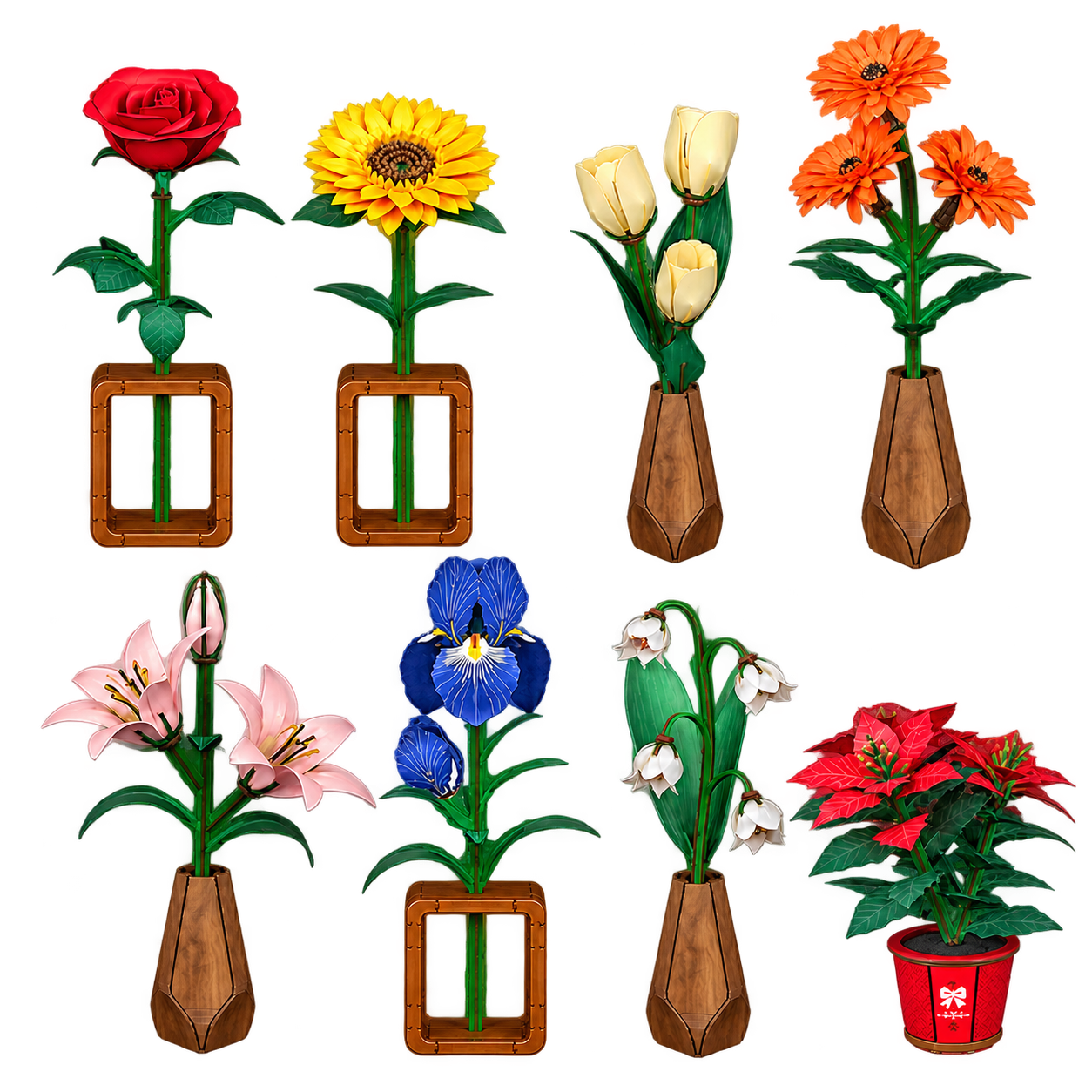 Houten bloemen