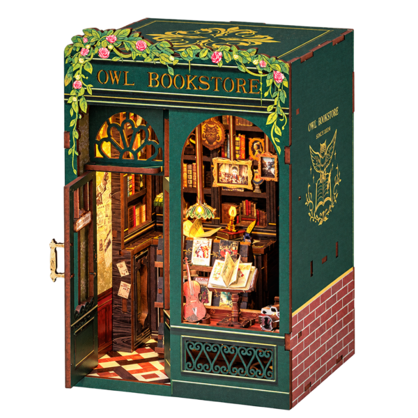 Cutebee 3D Booknook Owl Bookstore – SD02B – transparante productfoto