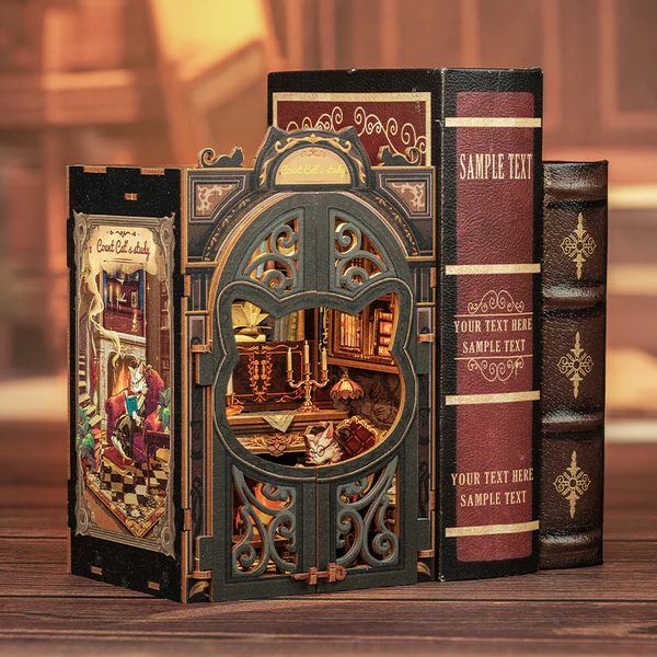 Cutebee 3D Booknook Count Cat’s Study – SD03B - Afbeelding 3