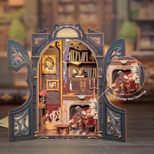 Cutebee 3D Booknook Count Cat’s Study – SD03B - Afbeelding 6