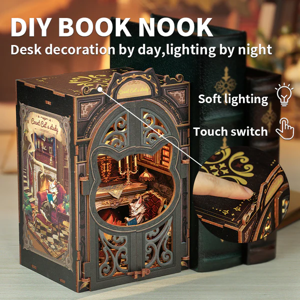 Cutebee 3D Booknook Count Cat’s Study – SD03B - Afbeelding 7