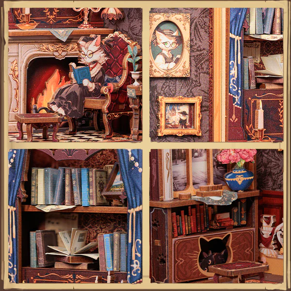 Cutebee 3D Booknook Count Cat’s Study – SD03B - Afbeelding 8