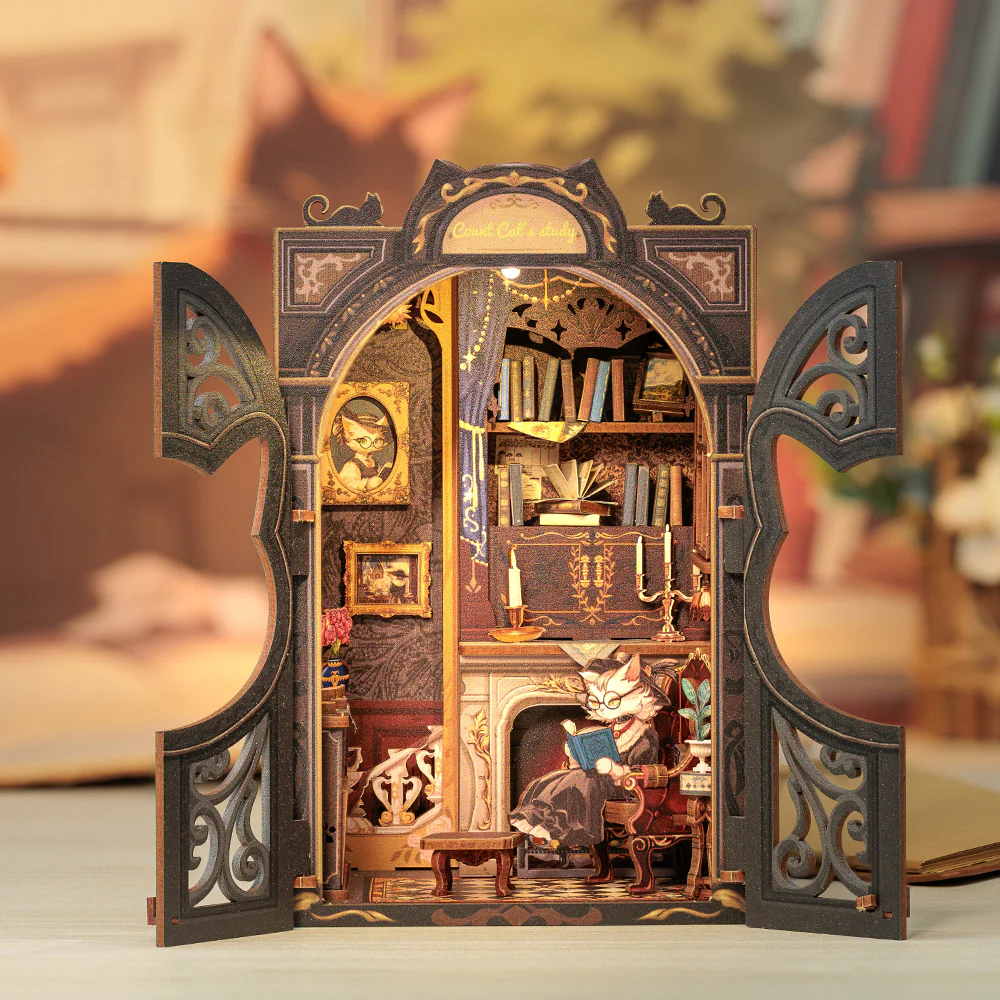 Cutebee 3D Booknook Count Cat’s Study – SD03B - Afbeelding 2
