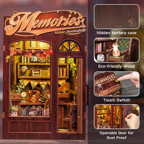 Cutebee 3D Booknook Memories Music Bookshop – SD04B - Afbeelding 8
