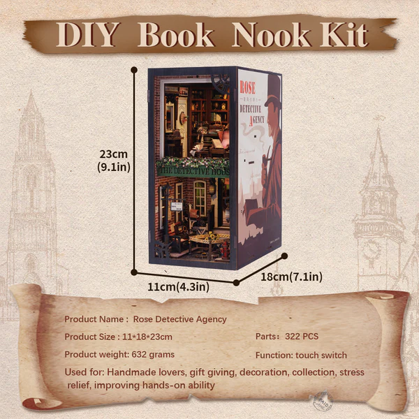 Cutebee 3D Booknook Rose Detective Agency – SZ02B - Afbeelding 6