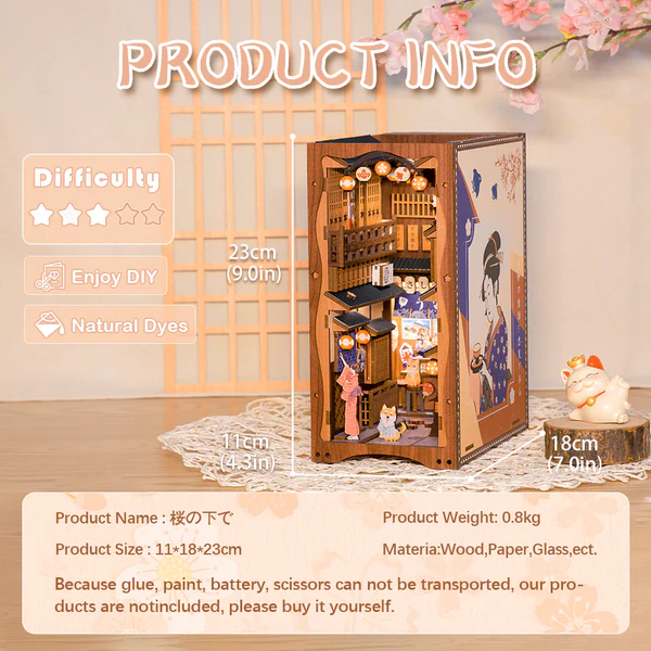 Cutebee DIY Booknook Under the Sakura Tree – YS06B - Afbeelding 6