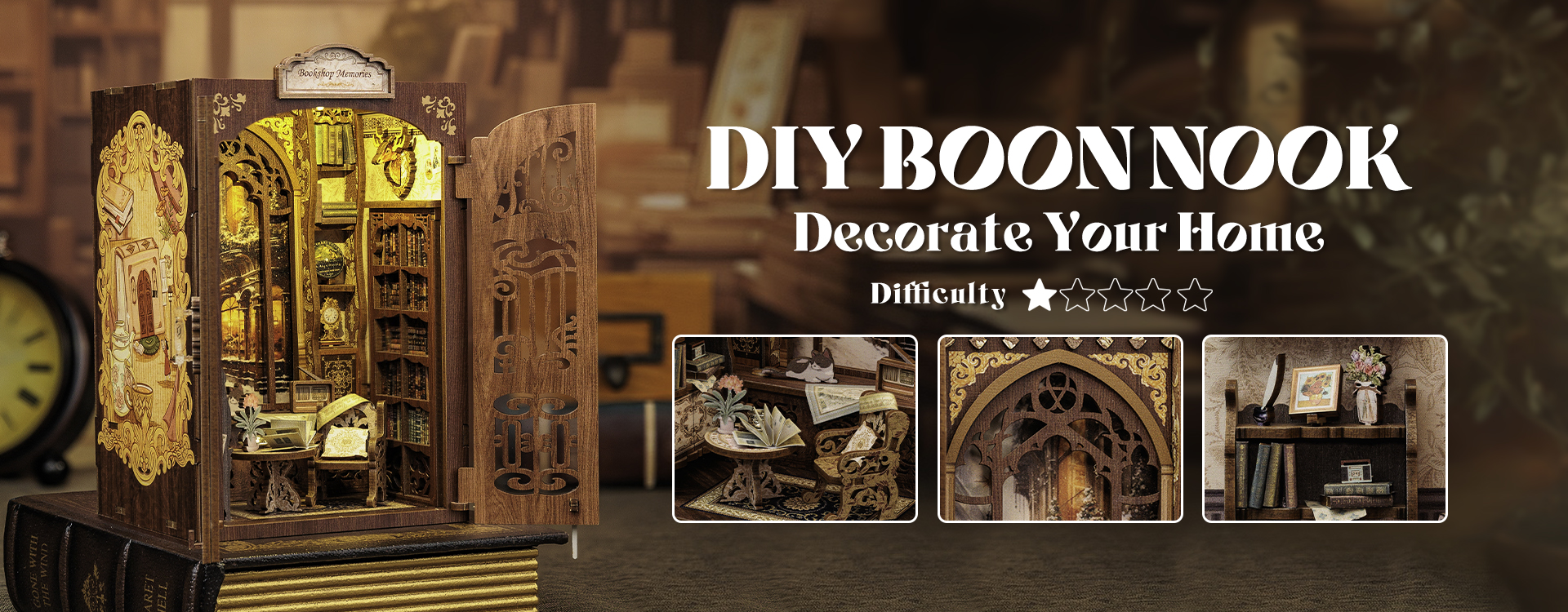 Cutebee 3D Booknook Bookshop Memories – SD01B - Afbeelding 4