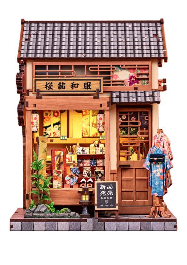 Cutebee Sakura O Kimono Shop DIY miniatuurhuisje met transparante achtergrond