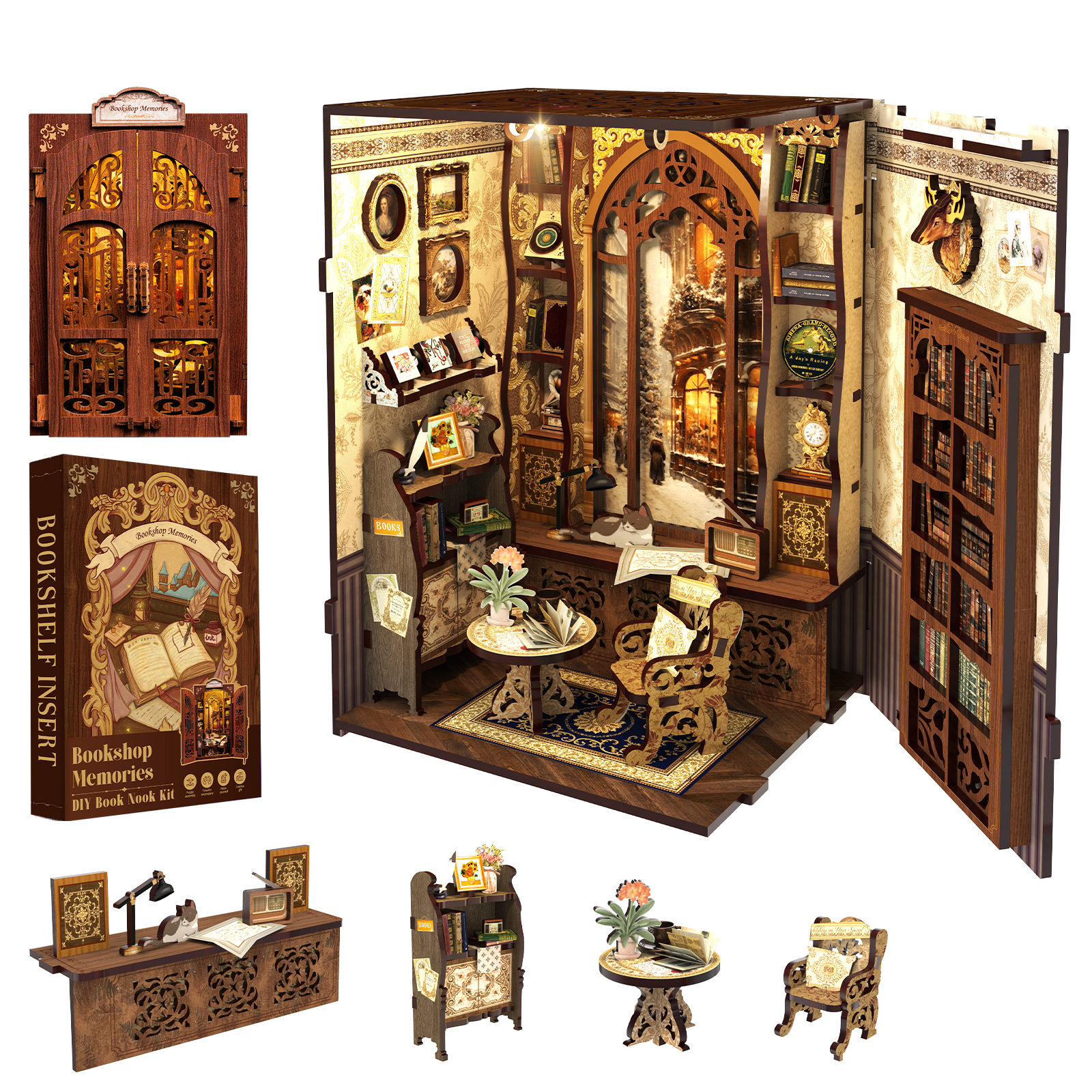 Cutebee 3D Booknook Bookshop Memories – SD01B - Afbeelding 5