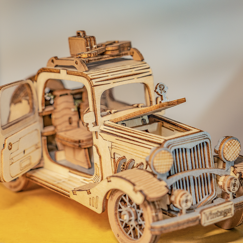 Rolife 3D Houten Puzzel Vintage Auto – TG504 - Afbeelding 3