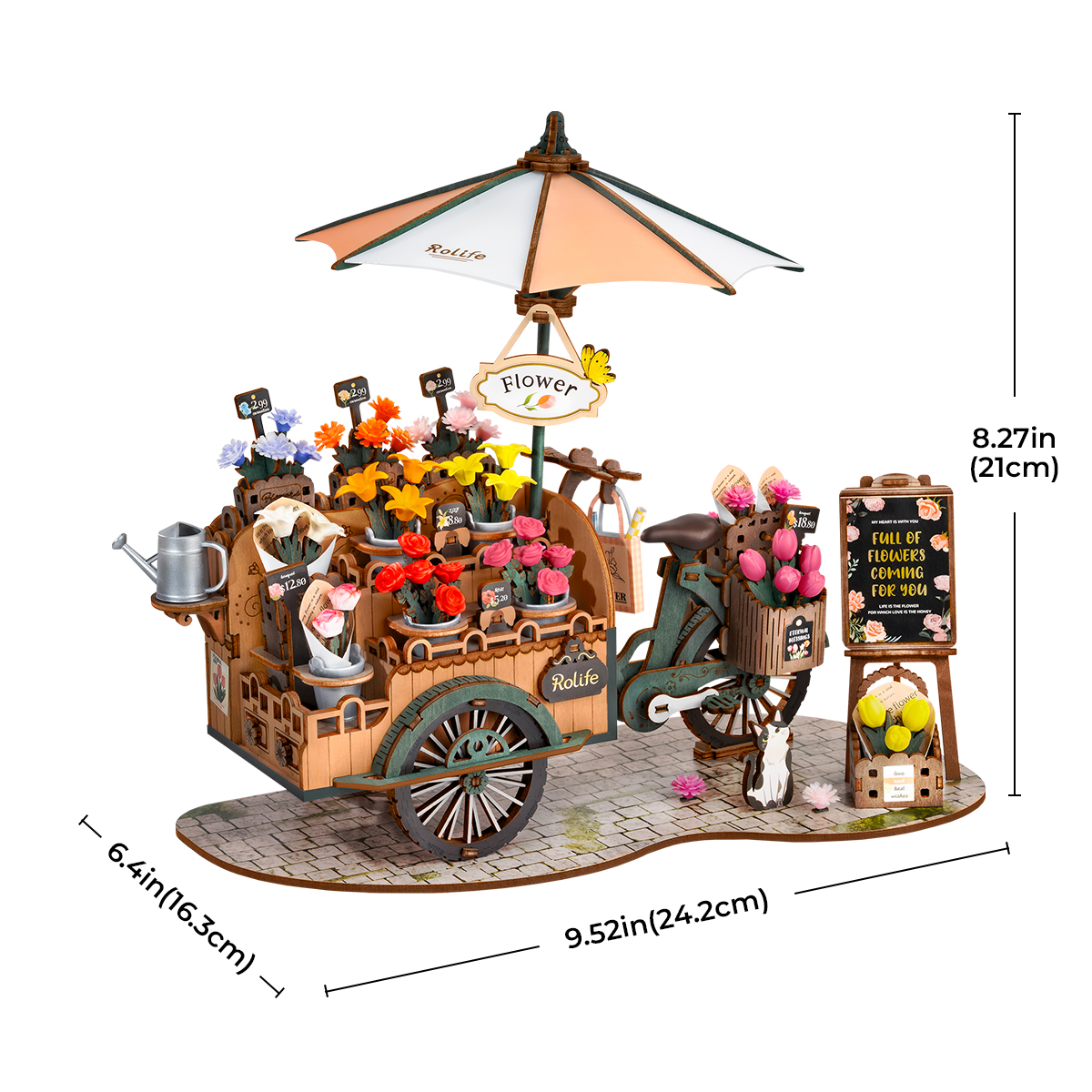 Rolife 3D Houten Puzzel Blossom Cart – TGS03 - Afbeelding 6