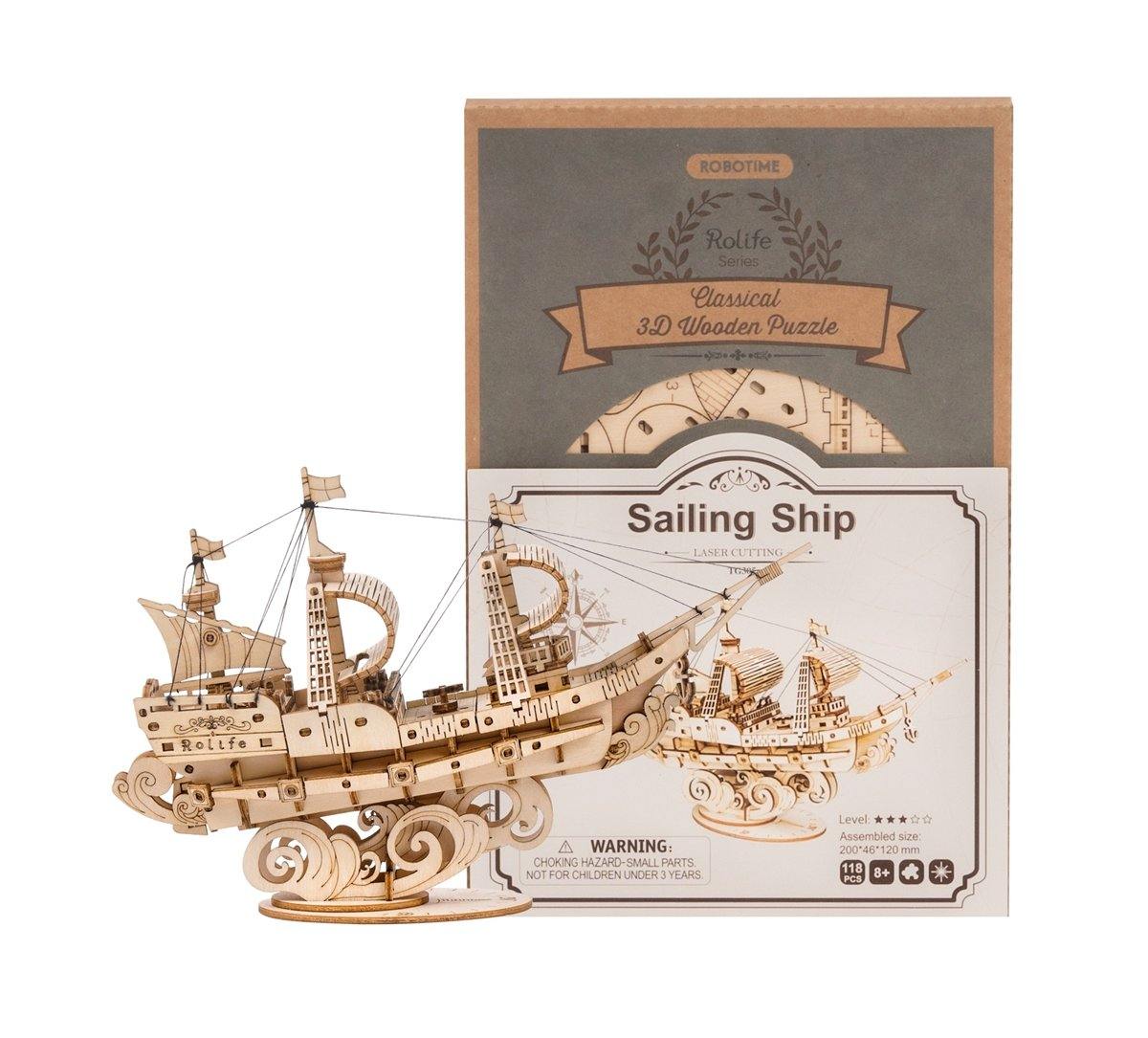 Rolife 3D Houten Puzzel Zeilschip – TG305 - Afbeelding 3