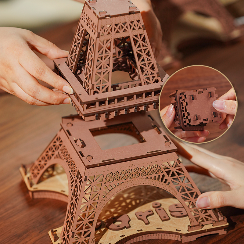 Rolife 3D Houten Puzzel Night of the Eiffel Tower – TGL01 - Afbeelding 5