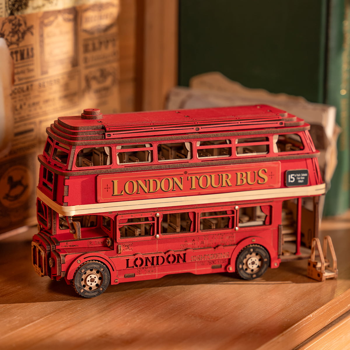 Rolife 3D Houten Puzzel London Bus – TGM02 - Afbeelding 2