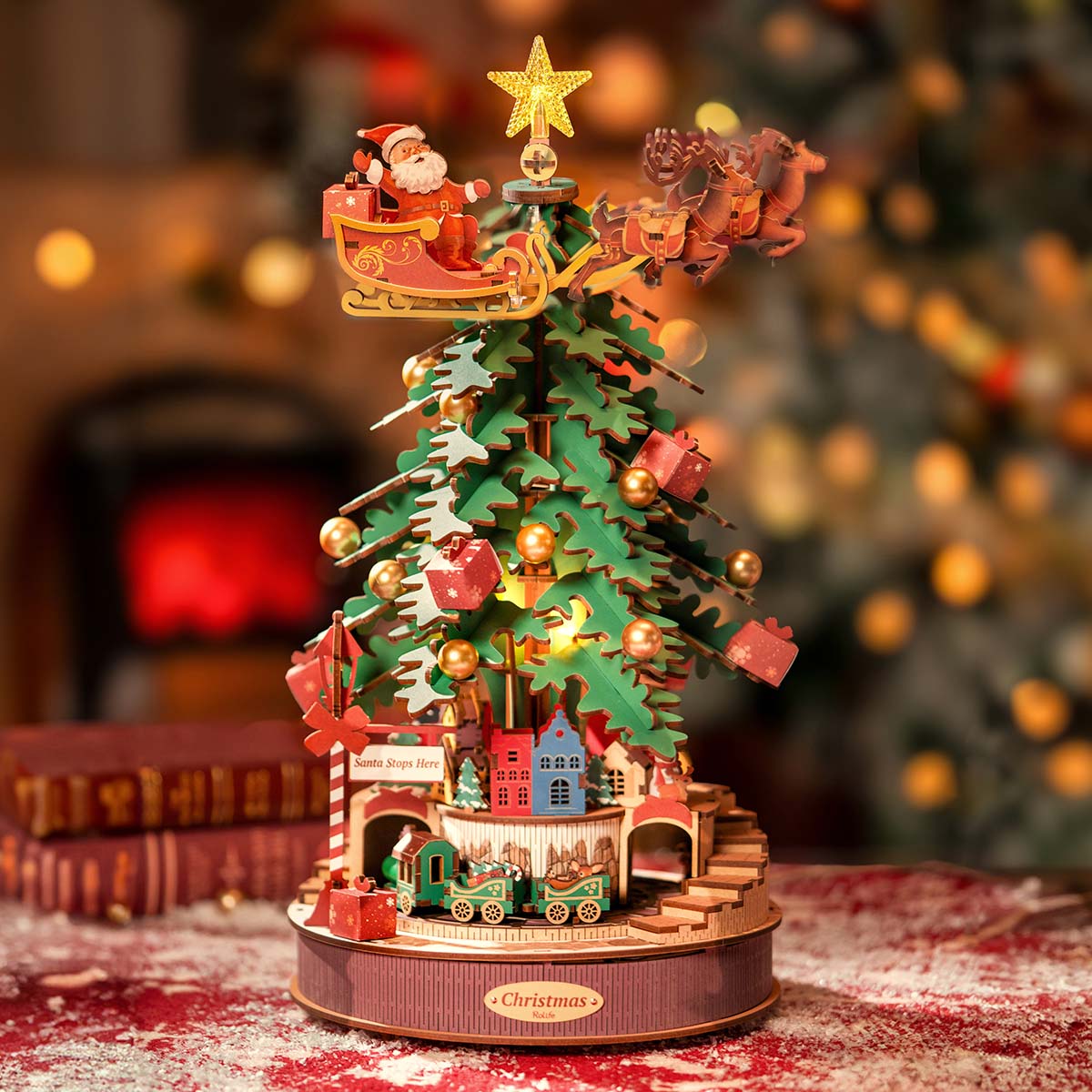 Rolife 3D Houten Puzzel Christmas Melody Tree – AMS01 - Afbeelding 5