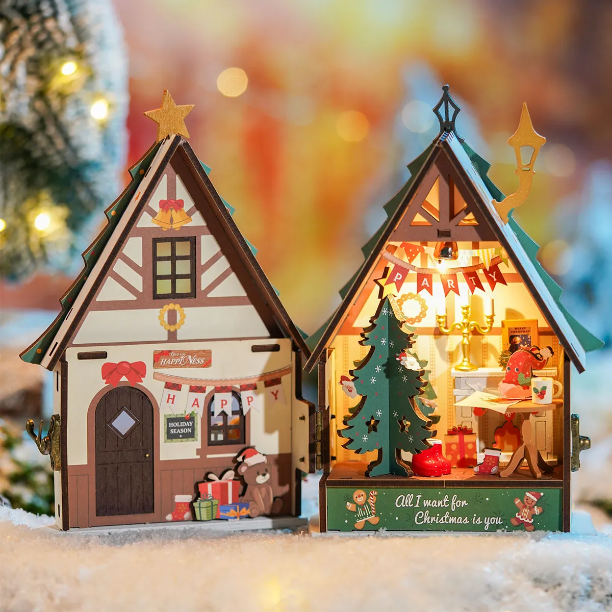 Rolife DIY Miniatuurhuis Schitterend Kersthuis DS036 - Afbeelding 2
