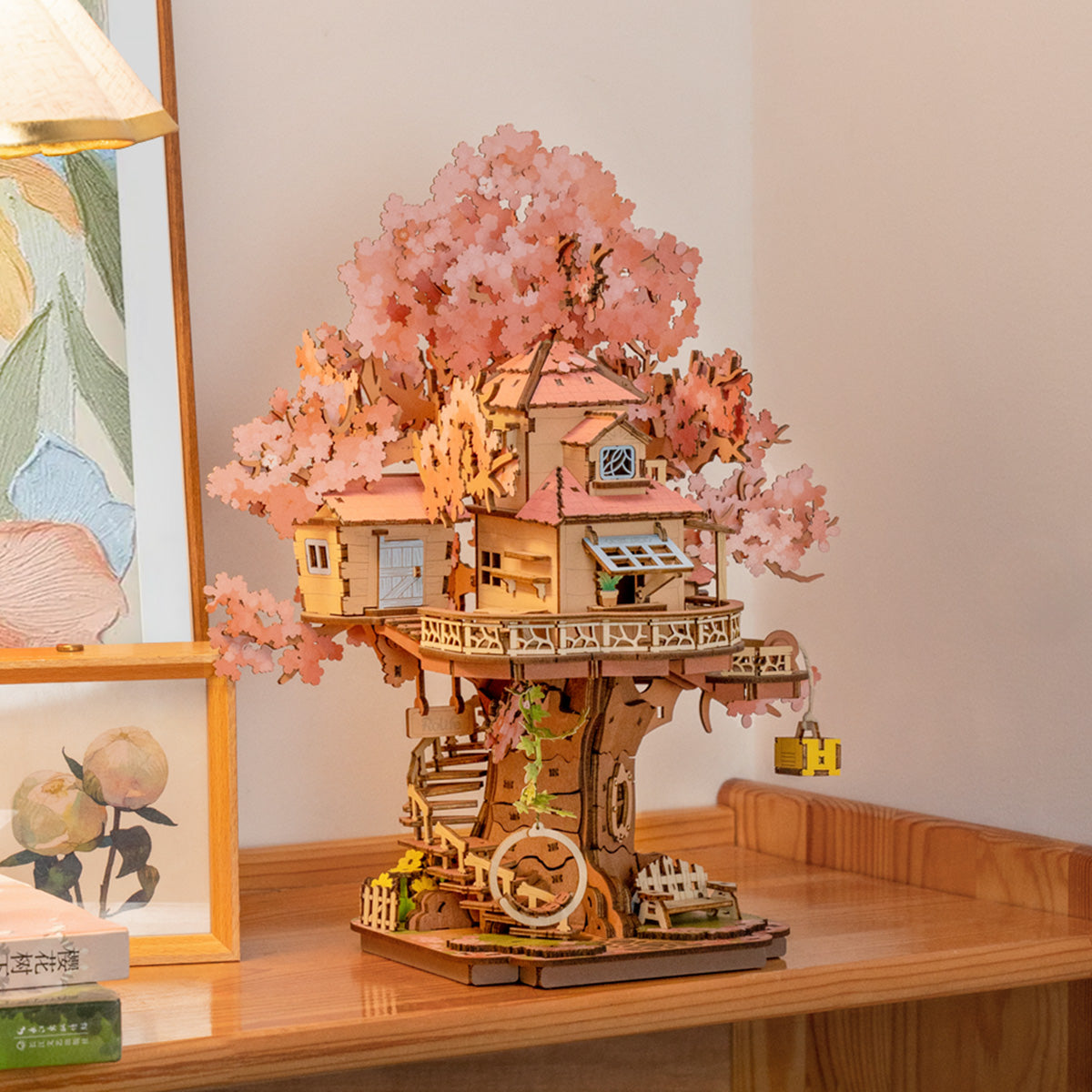 Rolife 3D Houten Puzzel Sakura Tree House – TGS04 - Afbeelding 6