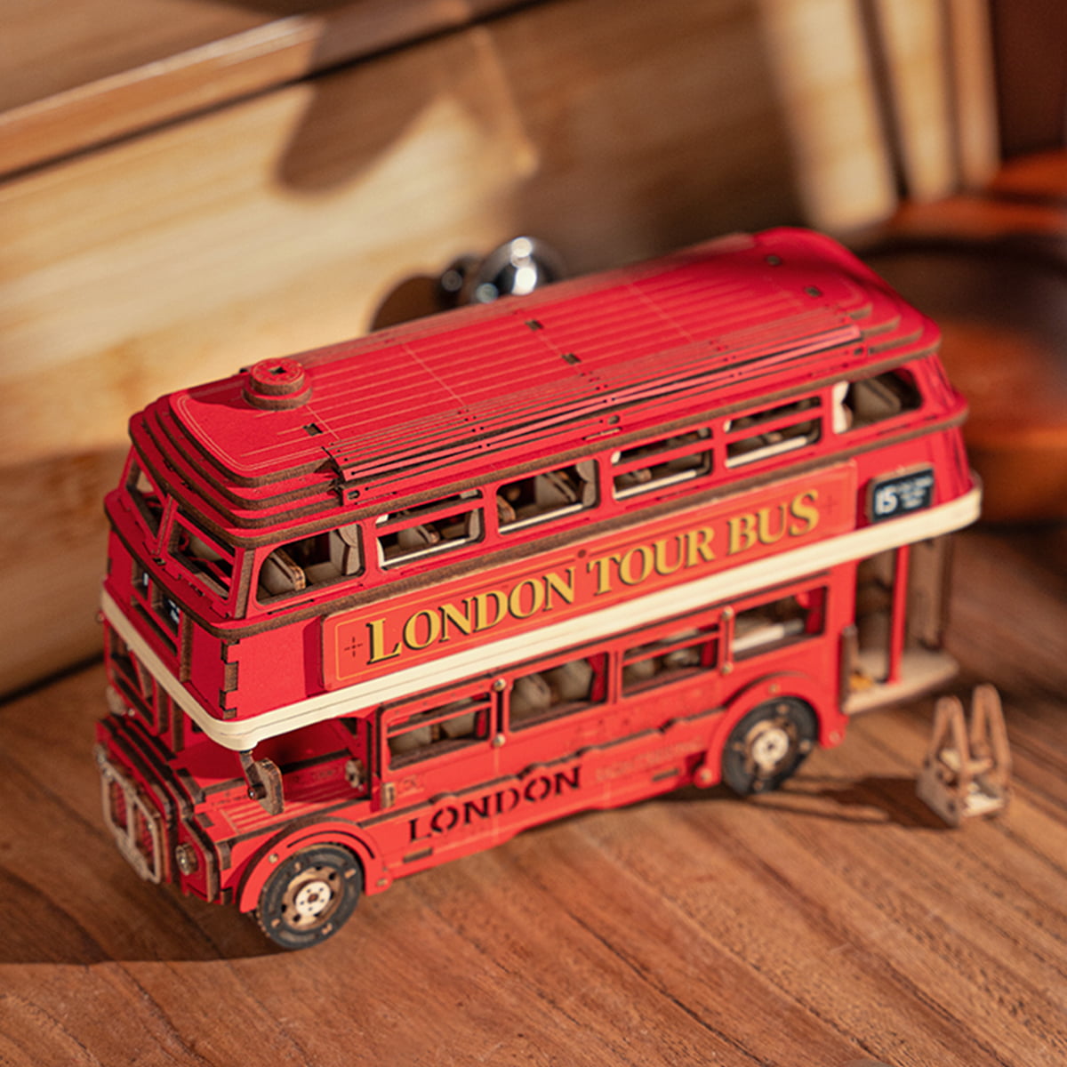 Rolife 3D Houten Puzzel London Bus – TGM02 - Afbeelding 3
