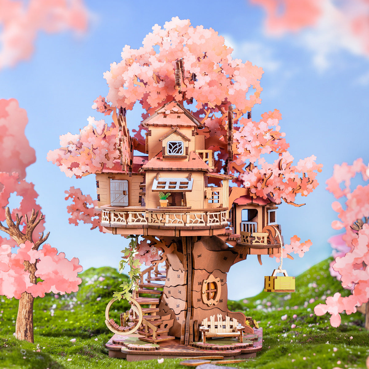 Rolife 3D Houten Puzzel Sakura Tree House – TGS04 - Afbeelding 2