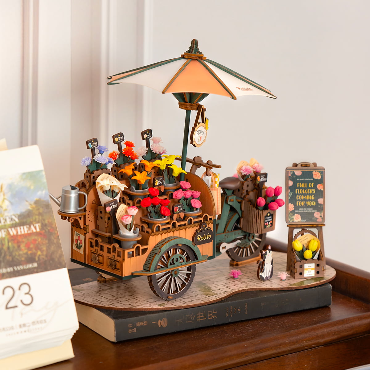 Rolife 3D Houten Puzzel Blossom Cart – TGS03 - Afbeelding 3