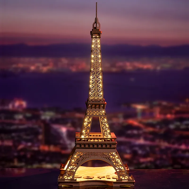 Rolife 3D Houten Puzzel Night of the Eiffel Tower – TGL01 - Afbeelding 2